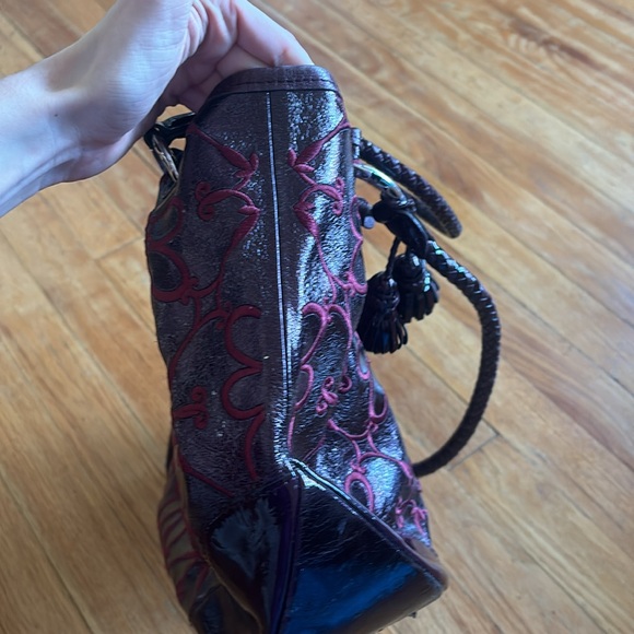 Brighton Valencia Merlot Floral Leather Bag with Box - Picture 6 of 13